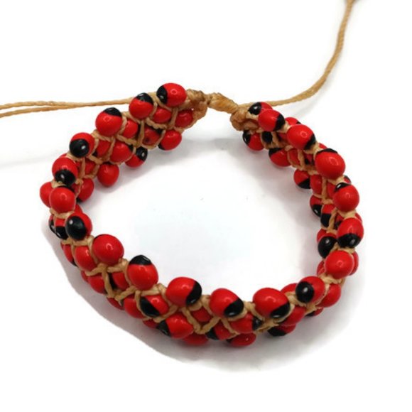 Handmade Huayruro seed thread bracelet Spiritual amulet - Picture 3 of 8